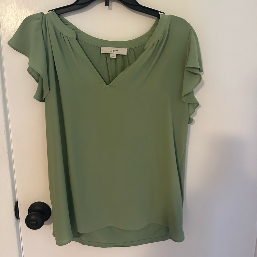 LOFT Women's Sage Ruffle Sleeve Blouse
